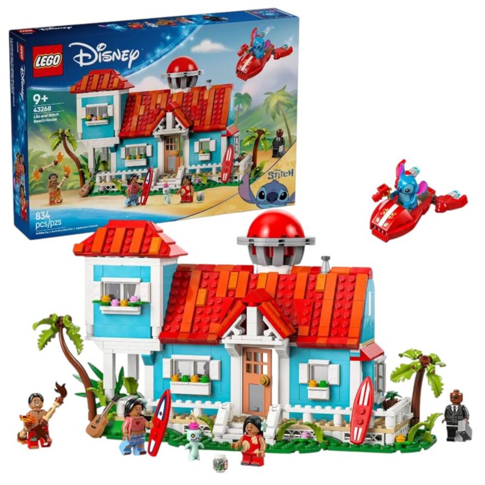 LEGO Disney Lilo and Stitch Beach House Building Toy with 5 Minifigures 43268